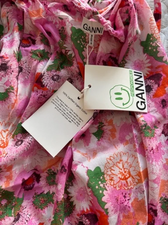 Ganni Organic Cotton Strapless Floral Maxi Dress - Picture 4 of 5